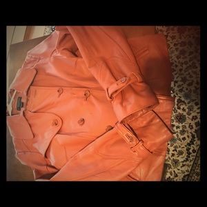 Double breasted leather jacket